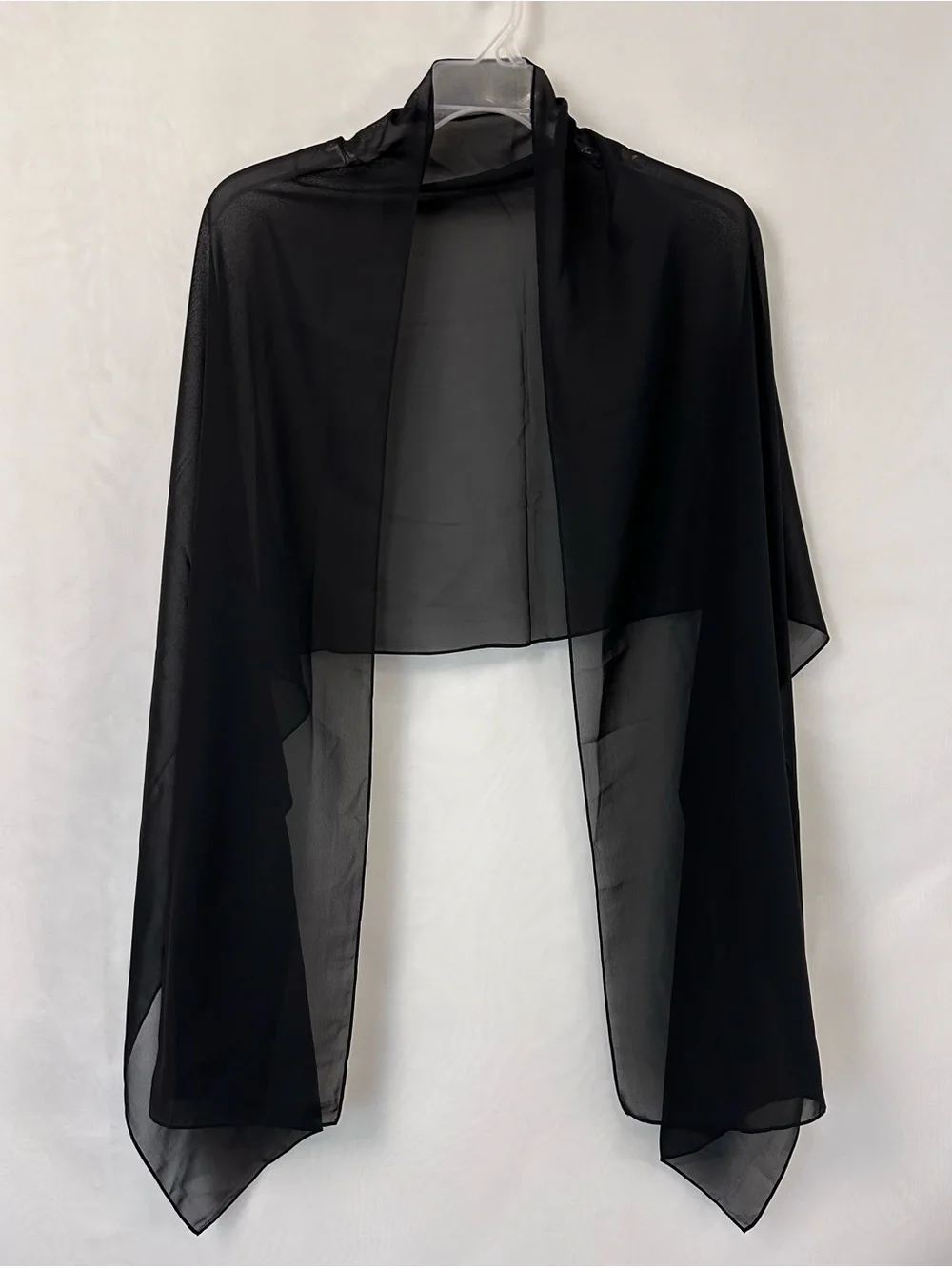 New Black Sheer Black Chiffon Scarf Wrap Shawl